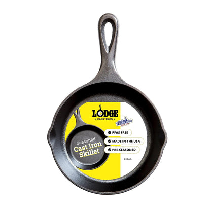 Lodge Sartén de Hierro Precurada, Lista para Usar - 6.5 Inch - Negro - Sartén