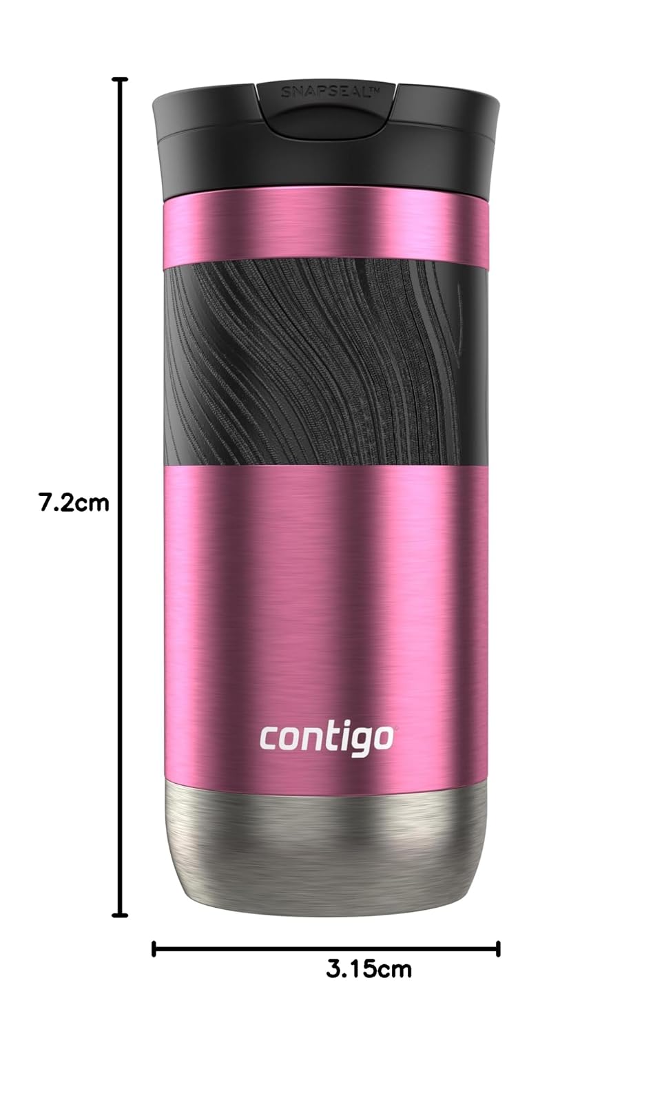 Contigo Vaso Térmico Acero Inoxidable 473 ML Azalea Antiderrames Byron 2.0 Caliente Hasta por 9 Horas Libre de BPA