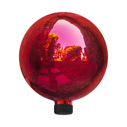 Alpine Corporation Globo de Vidrio para Interior/Exterior de 10" de Diámetro, Decoración de Jardín, Color Rojo