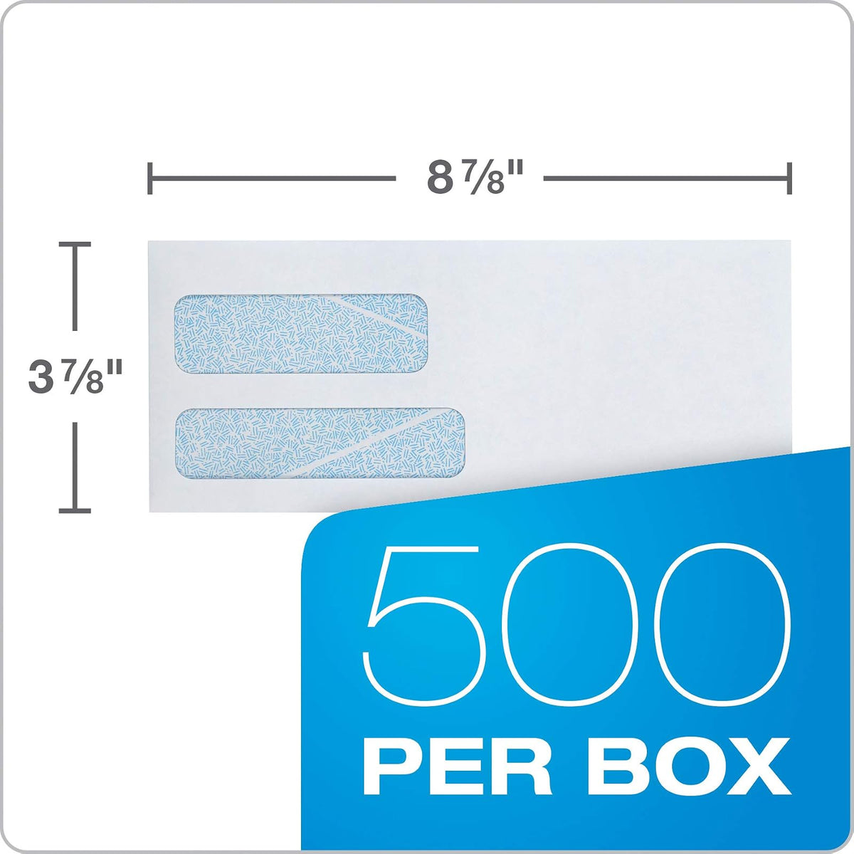 Columbian Envelopes Columbian (#9) Dubl-Vue - Sobres de seguridad para ventana, 3-7/8 x 8-7/8 pulgadas, blanco tintado, 500 unidades (CO165)