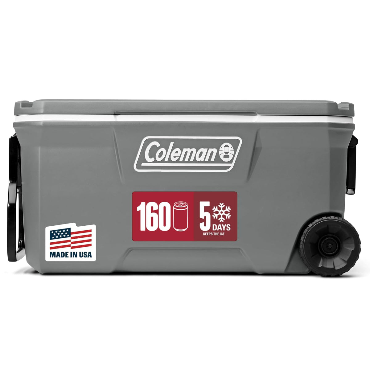 Coleman Hielera Rígida Serie 316 con Ruedas - Rock Gray - Ruedas de 100 cuartos - Enfriadores