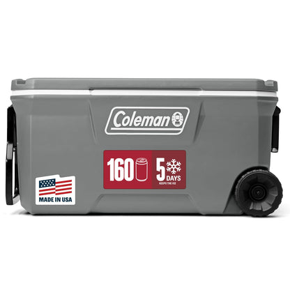 Coleman Hielera Rígida Serie 316 con Ruedas - Rock Gray - Ruedas de 100 cuartos - Enfriadores