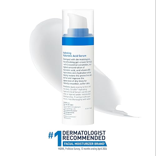CeraVe Hyaluronic Acid Face Serum | 1 oz | Hydrating Serum for Face with Vitamin B5 | For Normal to Dry Skin | Paraben & Fragrance Free