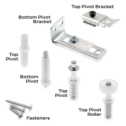 Prime-Line Kit De Reparación De Herrajes Para Puertas N 7534 | Zinc, 1 A 1-3/8 Pulgadas Grosor, Hasta 50 Lb, Incluye Soportes Superior E Inferior, Pivotes Superior E Inferior, Rueda Guía