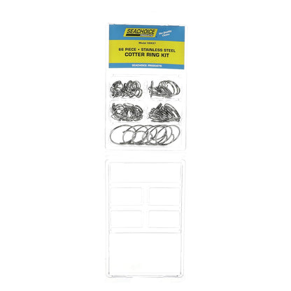 SEACHOICE Kit de Anillos de Acero Inoxidable, 66 Piezas, Todos los tamaños Populares