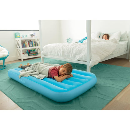 Intex 66803EP Cozy Kidz Airbed: Fiber-Tech - Superficie Suave Aterciopelada - Bolsa de Transporte incluida - El Color Puede Variar - 34.5 x 62 x 7 Pulgadas