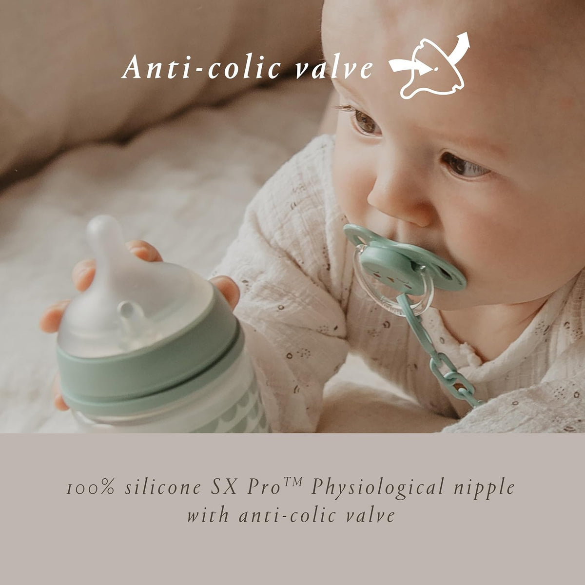 Suavinex, Biberón, 3 Meses, 8 Oz, Beige