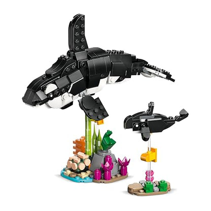 LEGO® Creator 3en1 Fauna Salvaje: Familia de Pandas Jueguete de construcción transformable en Figuras de orcas o en pingüinos, Regalo para niñas y niños de 8 años o más 31165