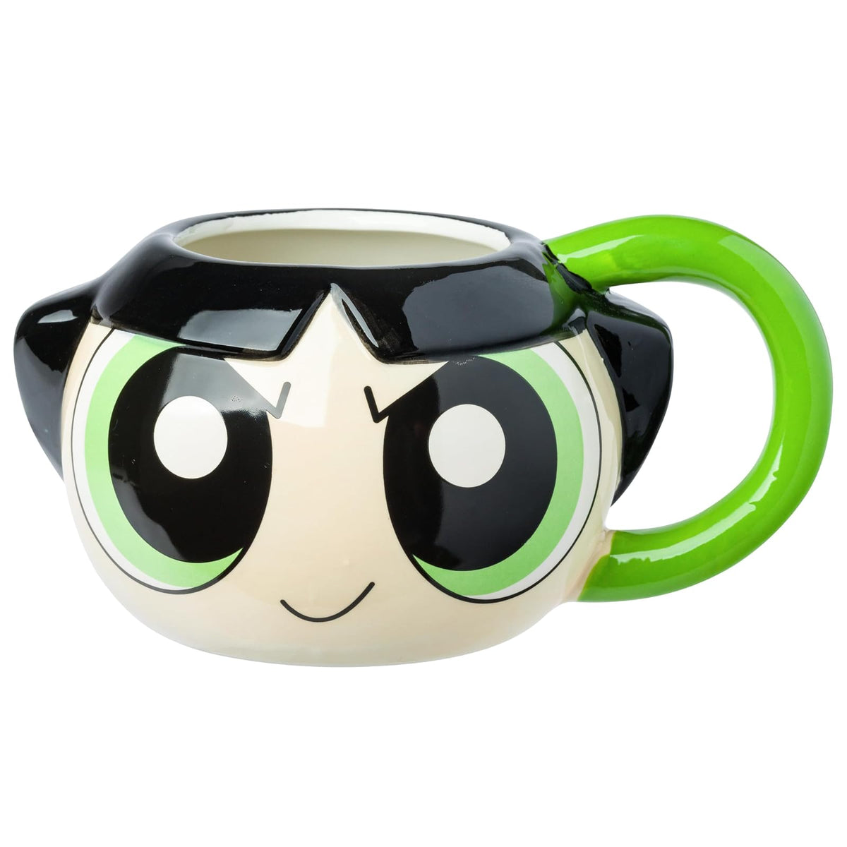 Silver Buffalo Powerpuff Girls Buttercup Taza de cerámica 3D esculpida de 20 onzas