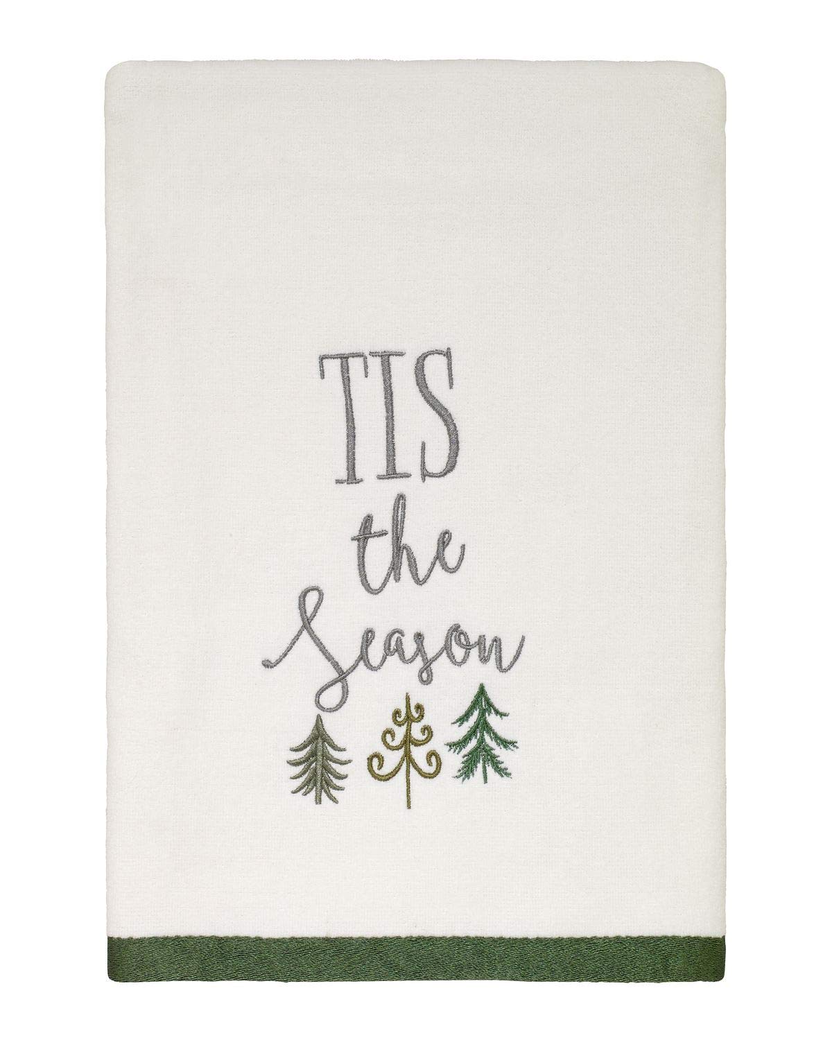 Avanti Linens - Toalla de baño, Terciopelo de algodón Bordado Suave, Decoraciones navideñas (colección de árboles de Navidad)