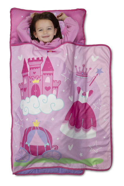 Baby Boom Funhouse Little Princess Kids - Juego de colchoneta para siesta con almohada y manta de forro polar, ideal para niñas que duermen durante la guardería, preescolar o jardín de infancia, se adapta a niños pequeños y niños pequeños, color rosa