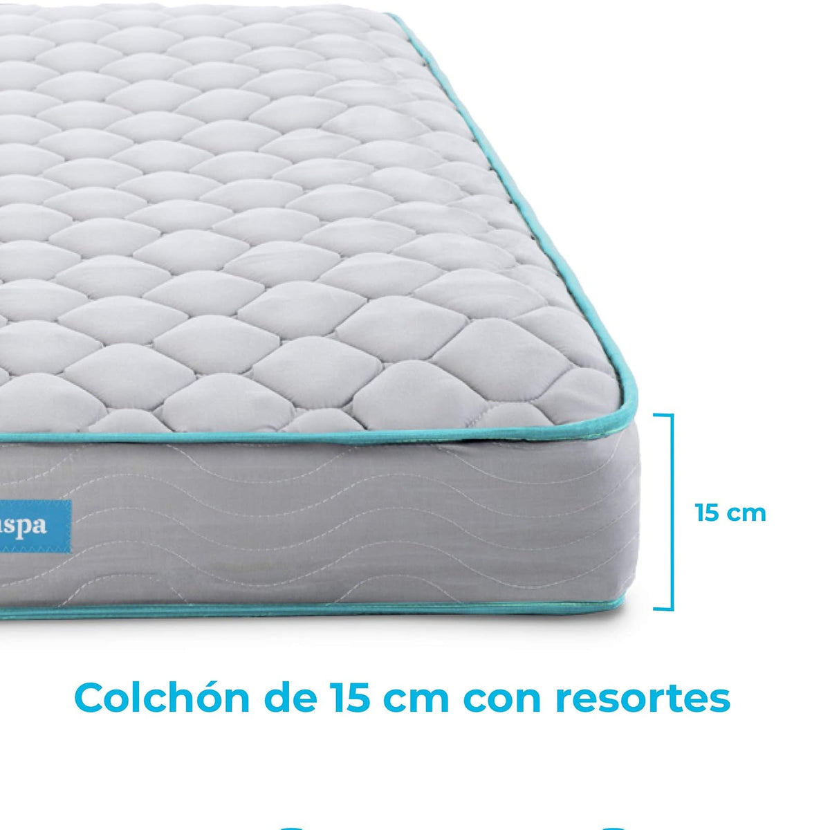 Linenspa - Colchón Individual de Resortes - 15 cm - Colchón Firme - Empacado al Vacío - Colchón en Caja - Ideal para Recamara de Niños o Cuarto de Visitas