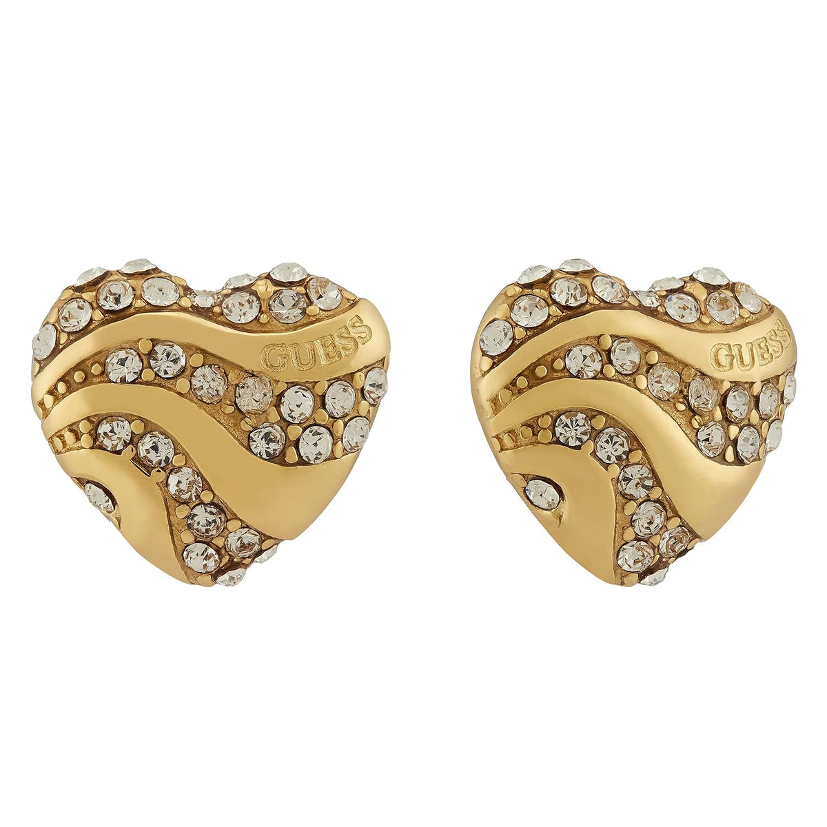 Guess IN MY HEART Aretes para Mujer Dorado con Circonia Cúbica en Acero Quirúrgico