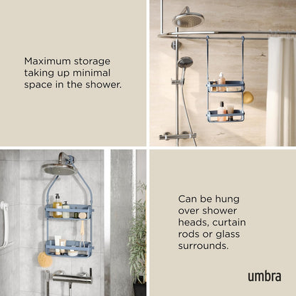 umbra FLEX SHOWER CADDY, Azul pizarra