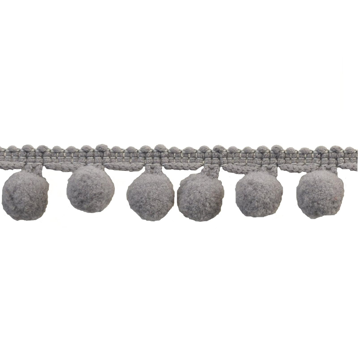 Pompom Fringe Rollos de flecos de poliéster de 1 pulgada para artes y manualidades, 10 yardas, gris
