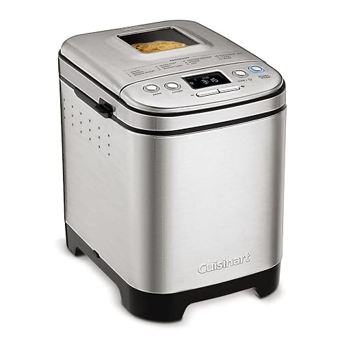 Cuisinart CBK-110WS Maquina de Pan Compacta | Cuerpo acero inoxidable, Pantalla LCD con controles táctiles, 3 tamaños pan, 12 programas de preparación, Recetario