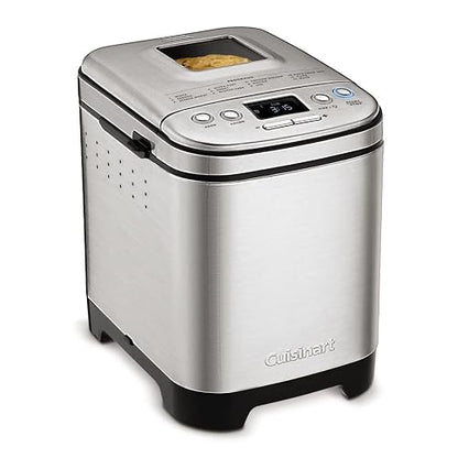 Cuisinart CBK-110WS Maquina de Pan Compacta | Cuerpo acero inoxidable, Pantalla LCD con controles táctiles, 3 tamaños pan, 12 programas de preparación, Recetario