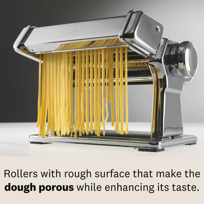 Marcato Accesorio para máquina de pasta linguine, corte de 3 mm, acero cromado, fabricado en Italia, compatible con Atlas 150 y motor Atlas, cortador de pasta, accesorios de cocina, forma de pasta