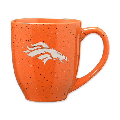 Rico Industries NFL Taza de Café de Cerámica Grabada con Láser, 16 oz - Denver Broncos Naranja