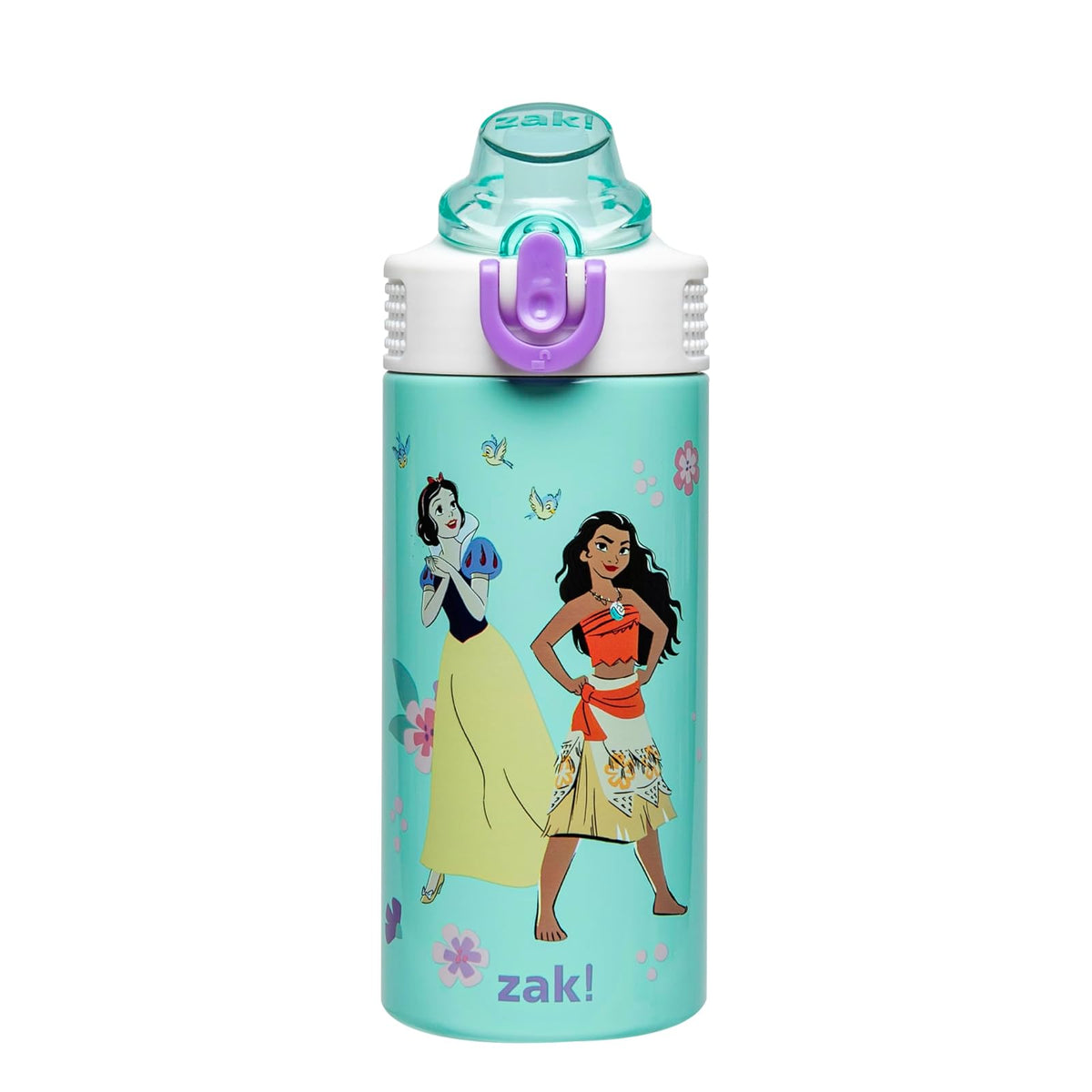 Zak Designs Botella de Agua Infantil de Acero Inoxidable 14 oz - 0.4 Litros - Disney Princess
