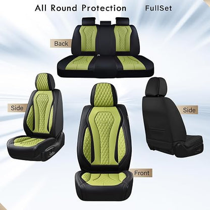 Coverado Seat Covers Juego Completo de Funda para Asiento de Automóvil Verde