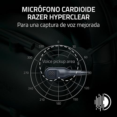 Razer V2 X Auriculares para Xbox: Diafragmas de 50mm - Micrófono Cardioide - Ligero - Almohadillas Aislantes de Ruido - para Xbox Series X, Series S, PS5, PC, 3.5mm - Negro