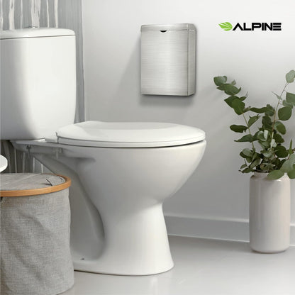 Alpine - Receptáculo de servilleta sanitaria – Soporte de tampón montado en la pared para baño que proporciona un baño limpio y sin olor para el hogar, la oficina y los baños públicos (acero