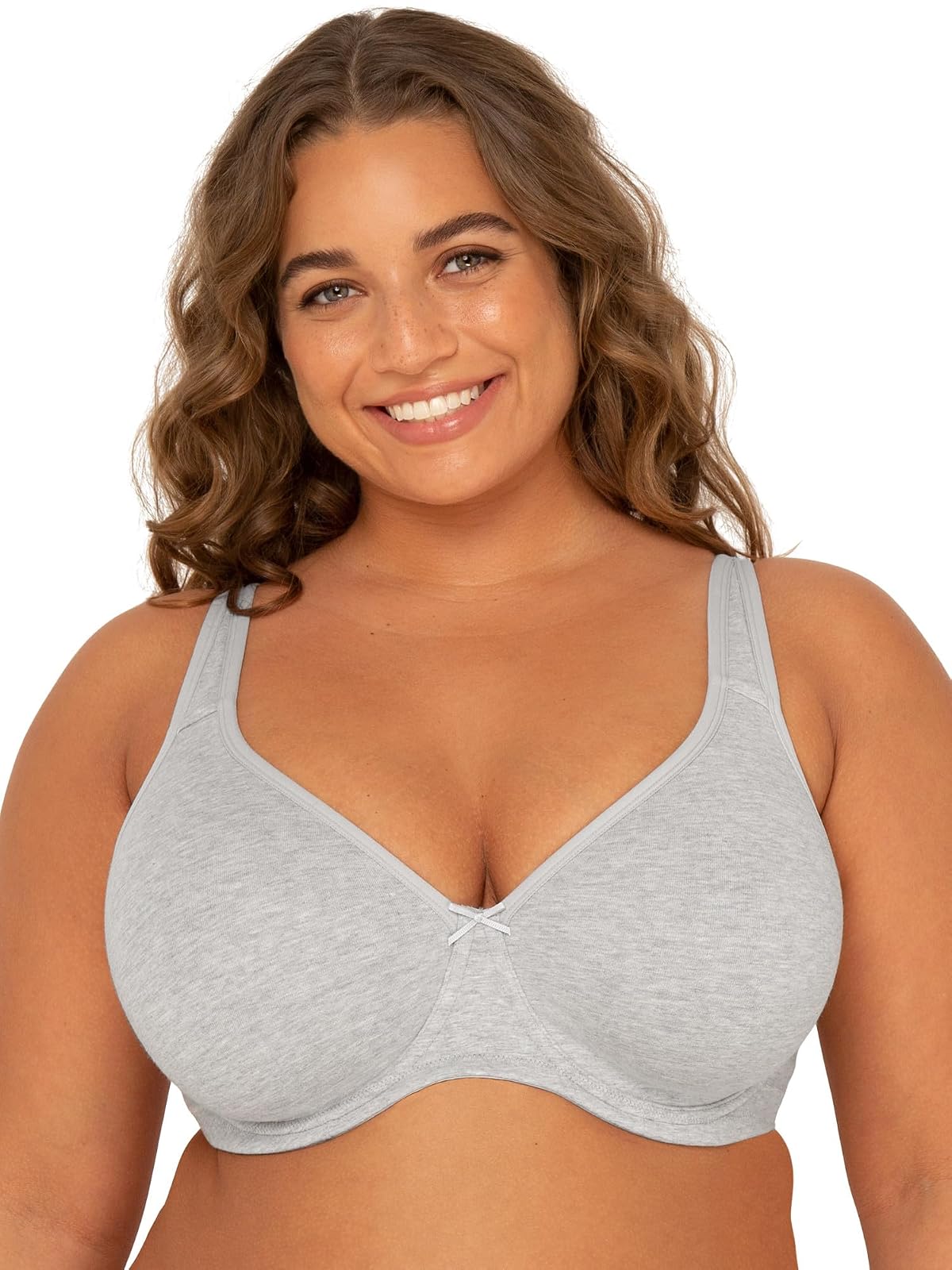 Fruit of the Loom Brasier Deportivo Plus Size de Algodón Sin Relleno - 44DD - Gris