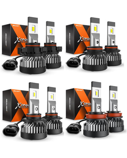 Sealight SD1 Series Bombillas LED Antiniebla H11 H8 H16 600% Brillo 6500K Blanco Frío 20000 RPM Plug N-Play, Paquete de 2