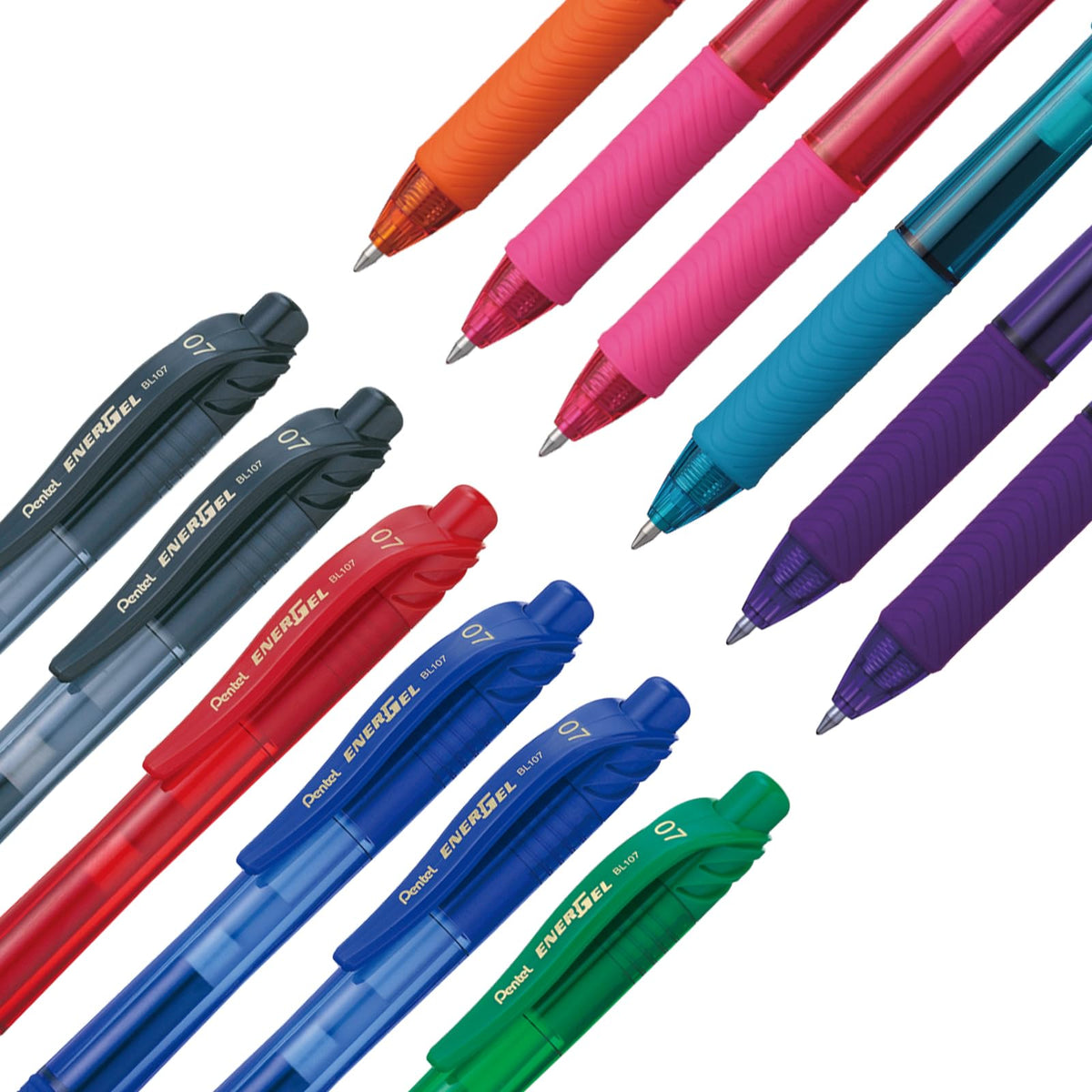 Bolígrafo Tinta Gel EnerGel-X Retráctil 0.7mm Tintas Varios Colores Docena Mixta BL107-M