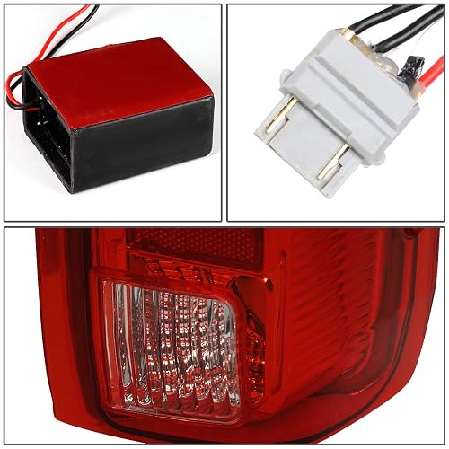 DNA Motoring TL-F15094-LED-3D-CH-RD Conjunto Luz Trasera LED 3D Lado Conductor/Pasajero Rojo para Ford F150 90-96 F250 90-97 F350 90-97 Bronco 90-96