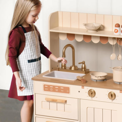 ROBOTIME Juego de Cocina para niños pequeños, Juego de Cocina de Madera con Juego de Alimentos de Corte, Juguetes de Regalo de Cocina para niños de más de 3 años, niñas y niños