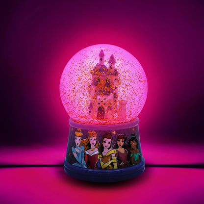Silver Buffalo Disney Princess - Globo de Nieve Iluminado │Cenicienta, Aurora, Belle, Ariel y Jazmín │5.5 Pulgadas de Alto, 100 mm (Stardard)