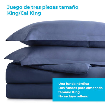 Linenspa Juego de Funda para Edredón de 3 Piezas – Ultra Suave de Microfibra e Hipoalergénico, California King