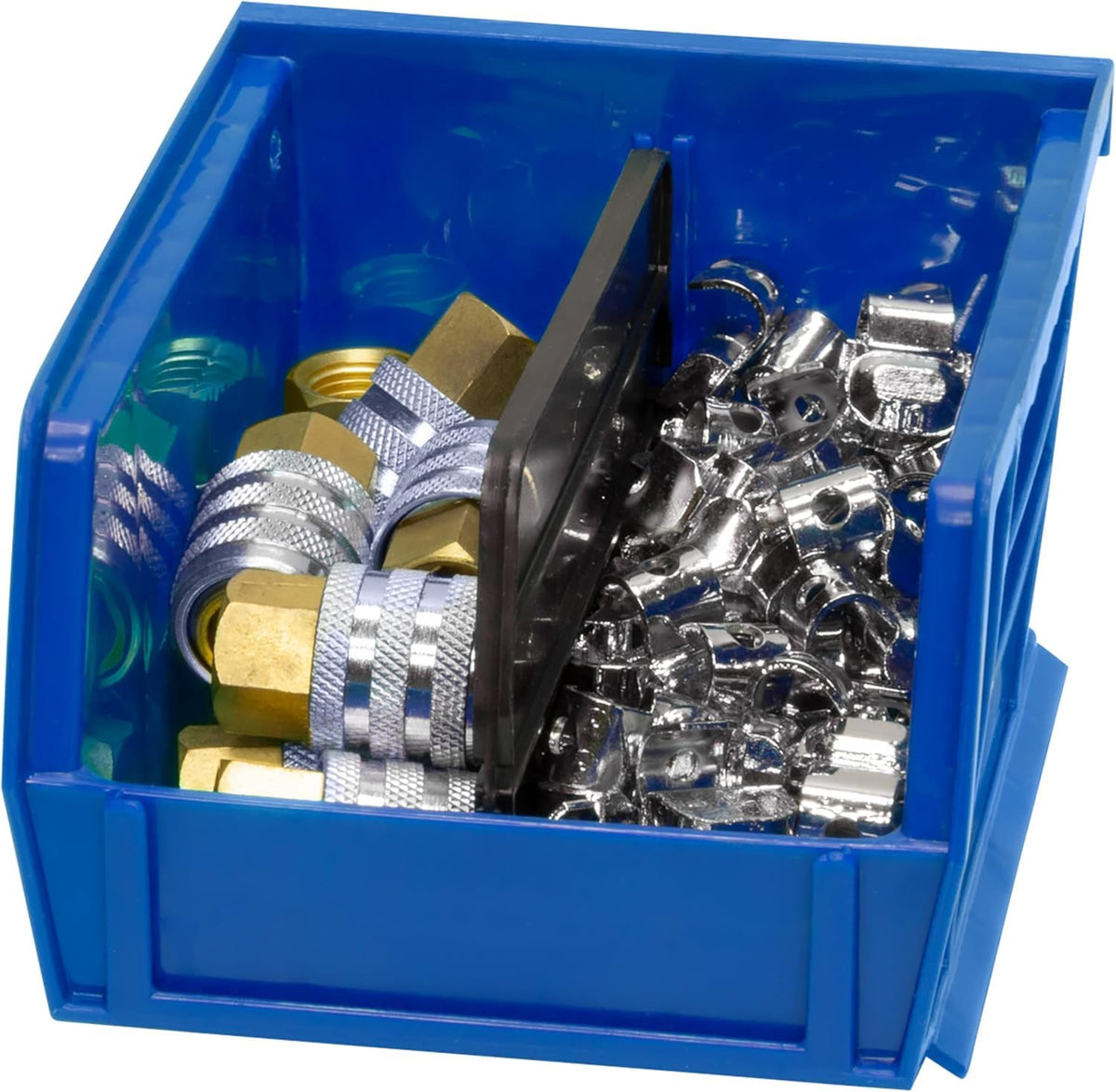 Akro-Mils AkroBins Contenedor Organizador 30210 | Azul, Paquete de 6, 5 in x 4 in x 3 in, Colgar, Apilable