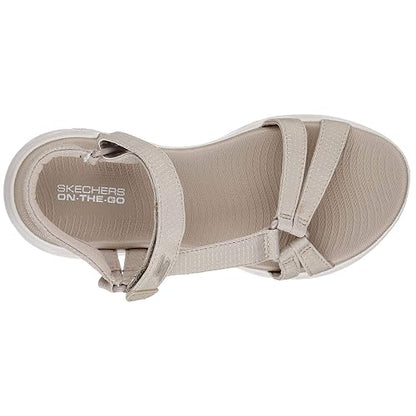 Skechers On-the-go 600 - Sandalia deportiva para Mujer | Casual, amortiguación de 5 generales, alfombrilla Goga refrigerada por aire, lavable a máquina, vegana, sandalia de río