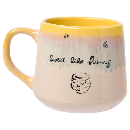 Silver Buffalo Winnie the Pooh Sweet Like Hunny Reactive Glaze Taza de cerámica cónica, 14 onzas