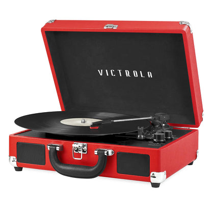 Victrola Journey Tocadiscos Portátil Tipo Maleta con Bluetooth, 3 Velocidades - Rojo