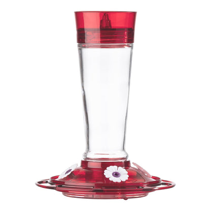 Classic Brands Vaso de vidrio con 5 Estaciones de alimentación, comedero de colibrí color rubí, capacidad de néctar de colibrí de 10 onzas