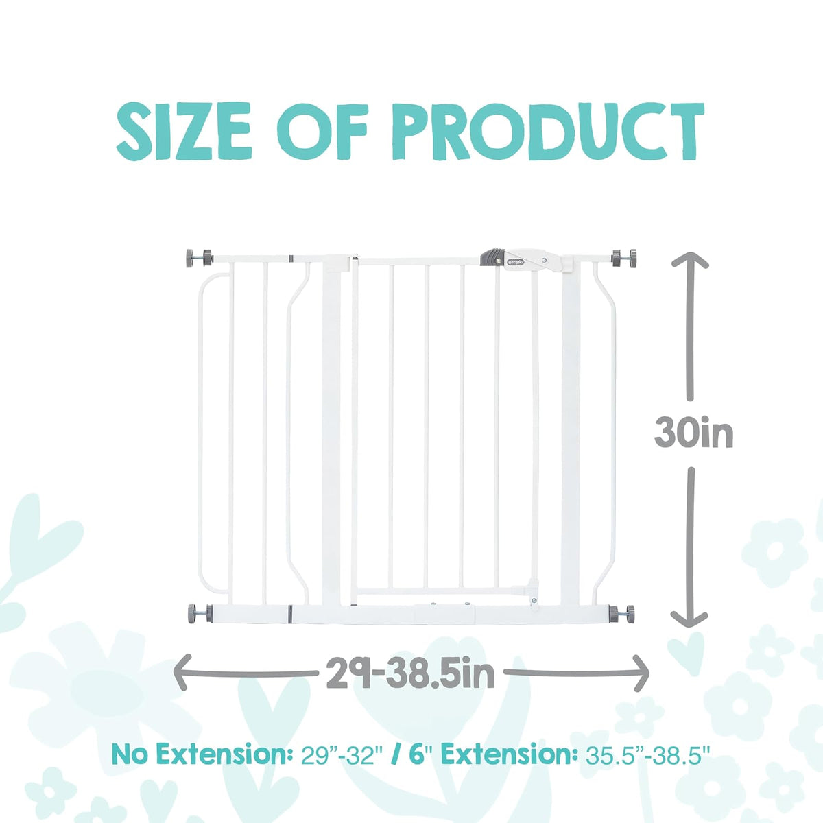 Regalo Easy Step Puerta de Seguridad, Blanco, para adaptarse a aberturas de entre 29-34 y 35-38,5 pulgadas de ancho, 30 pulgadas de alto. 73.66-86.36 CM y 88.9-97.79 CM de ancho, 76.2 CM de alto.
