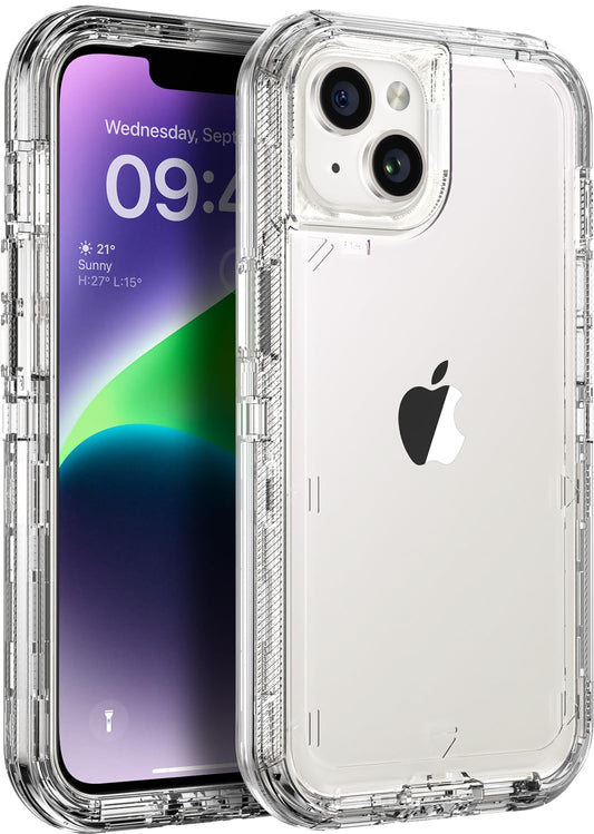 ORIbox - Funda Transparente para iPhone 14/13, Protección contra Caídas Grado Militar 10 Pies, Resistente a los Golpes, Anticaídas, 6.1 Pulgadas, Transparente