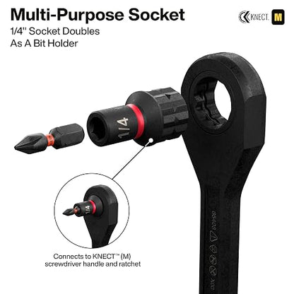Klein Tools 65400KNECT Juego de Dados de Impacto, 28 piezas, en medidas SAE y métrico