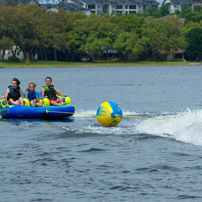O'Brien Oval Shock Ball and Towable Tube Floats with Rope for Lake or River