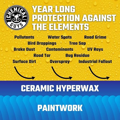 Chemical Guys WAC22916 HydroSlick SiO2 Revestimiento cerámico HyperWax con jabón de Lavado de cerámica HydroSuds, aplicador de Microfibra y Toalla de Microfibra, HyperWax