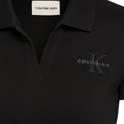 Calvin Klein SS MONOLOGO 2X2 Baby Rib Polo Dress Vestido Mujer