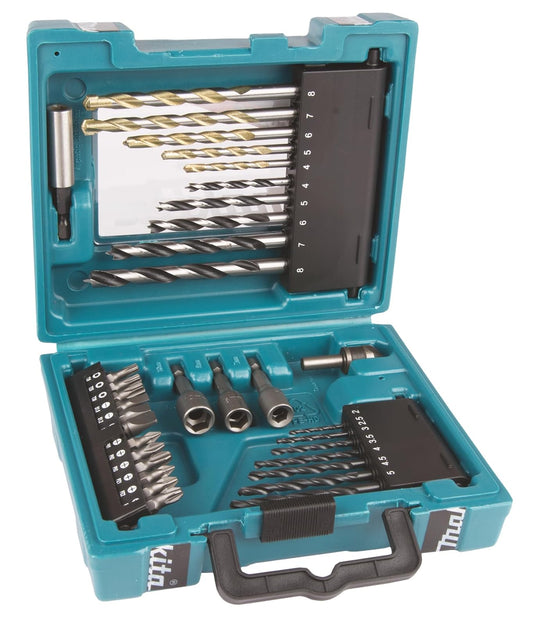 Makita -Juego de Accesorios Multipropositos D-36980 Metal, Concreto, Madera y Puntas, Con 34 Piezas