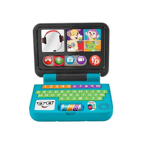 Fisher-Price Ríe y Aprende Juguete para Bebés Mi Primer Laptop de Aprendizaje con Luces y Sonidos para Bebés de 6 Meses en Adelante