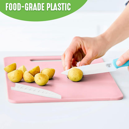 GreenLife - Juego de 2 tablas de cortar para cocina, apto para lavaplatos, extra duradero, rosa suave