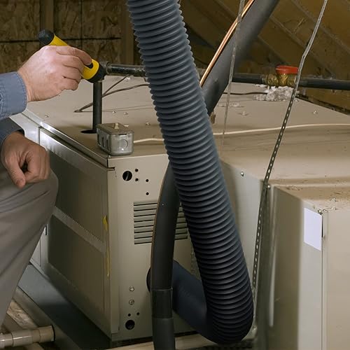 iPower Manguera de ventilación flexible de 3 pulgadas, 8 pies, 4 capas de protección de conductos de aluminio, para HVAC, calefacción, ventilación y escape, 2 abrazaderas incluidas, gris