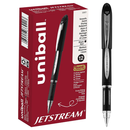 Uni-ball Jetstream Recambio para Bolígrafo, Punta Gruesa o Fina - 12 Count (Pack of 1) - Punto audaz - Black Ink,bold Point